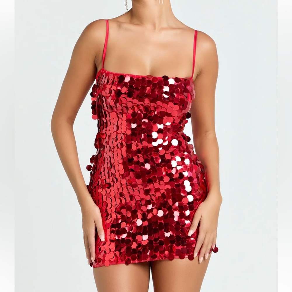 REVOLVE More To Come x Emma Rose 
Yarina Red Sequin Mini Dress